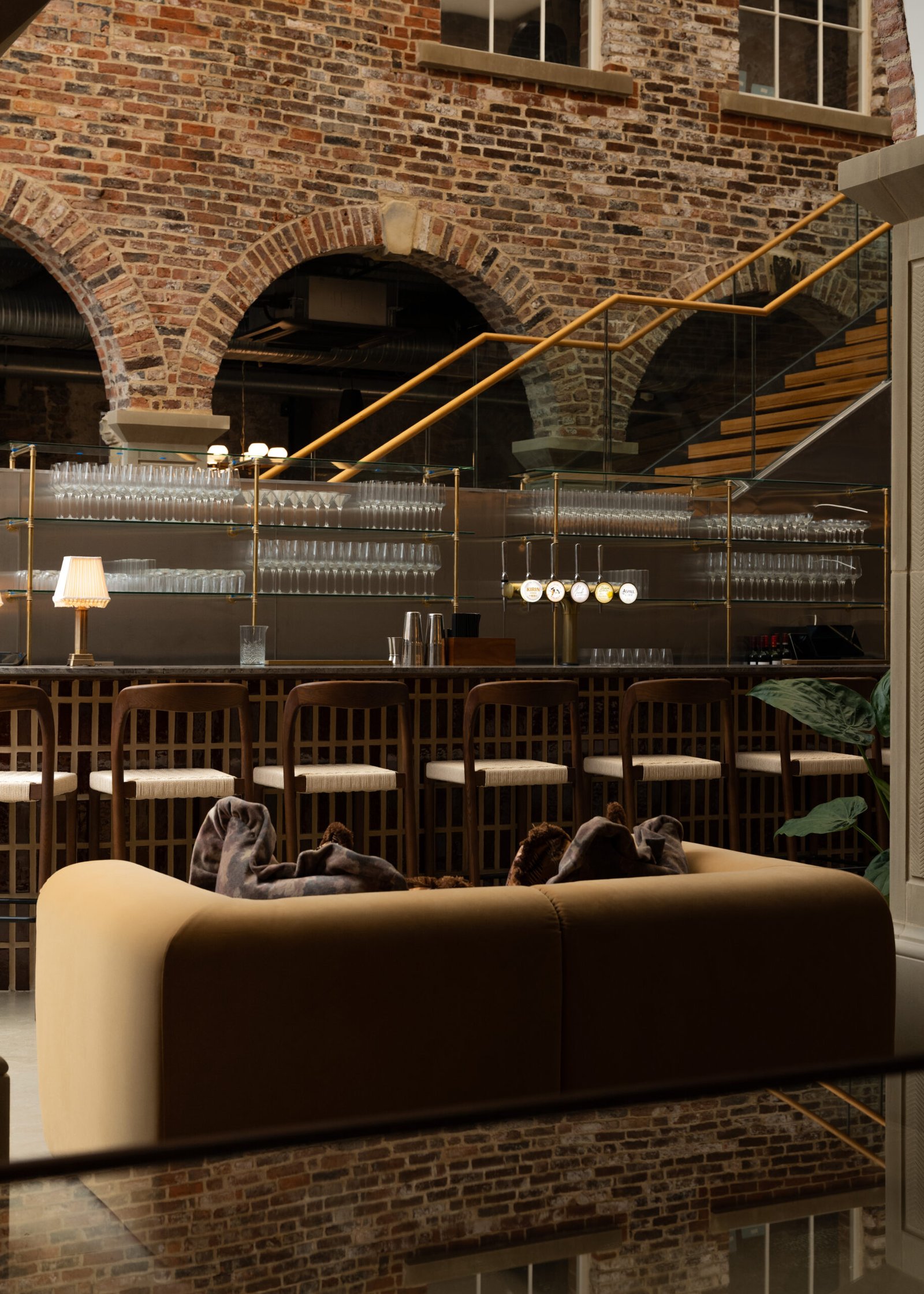 The Moods Leeds bar beneath the restored brick arches of First White Cloth Hall
