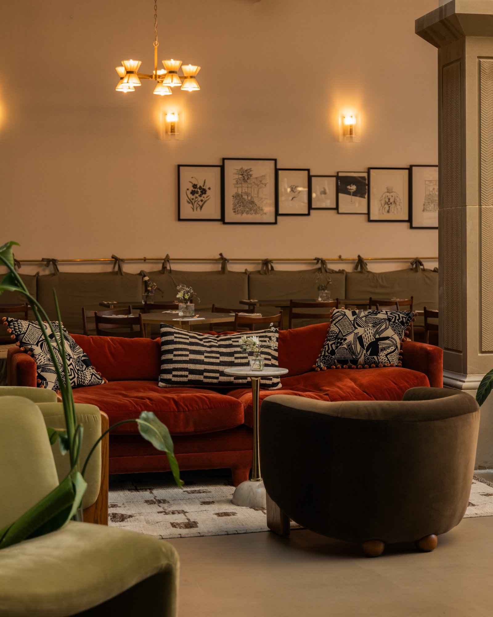 The lounge and dining room at Moods Leeds